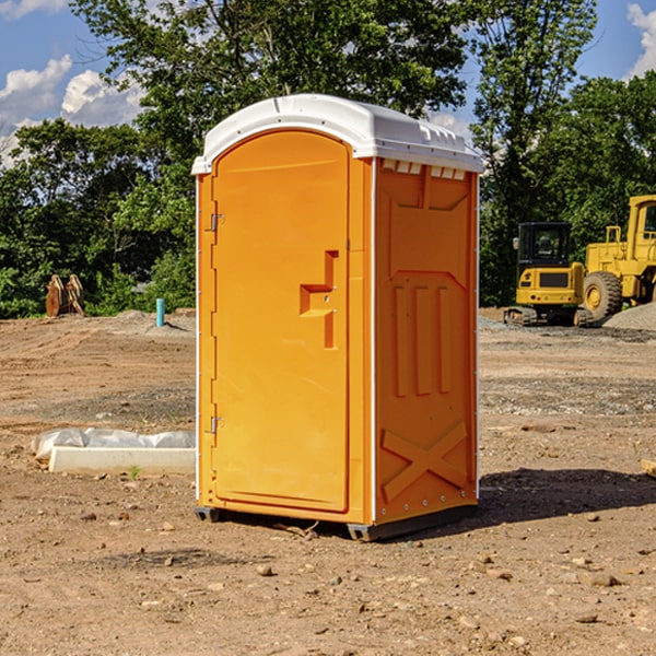 how often are the porta potties cleaned and serviced during a rental period in Ovett